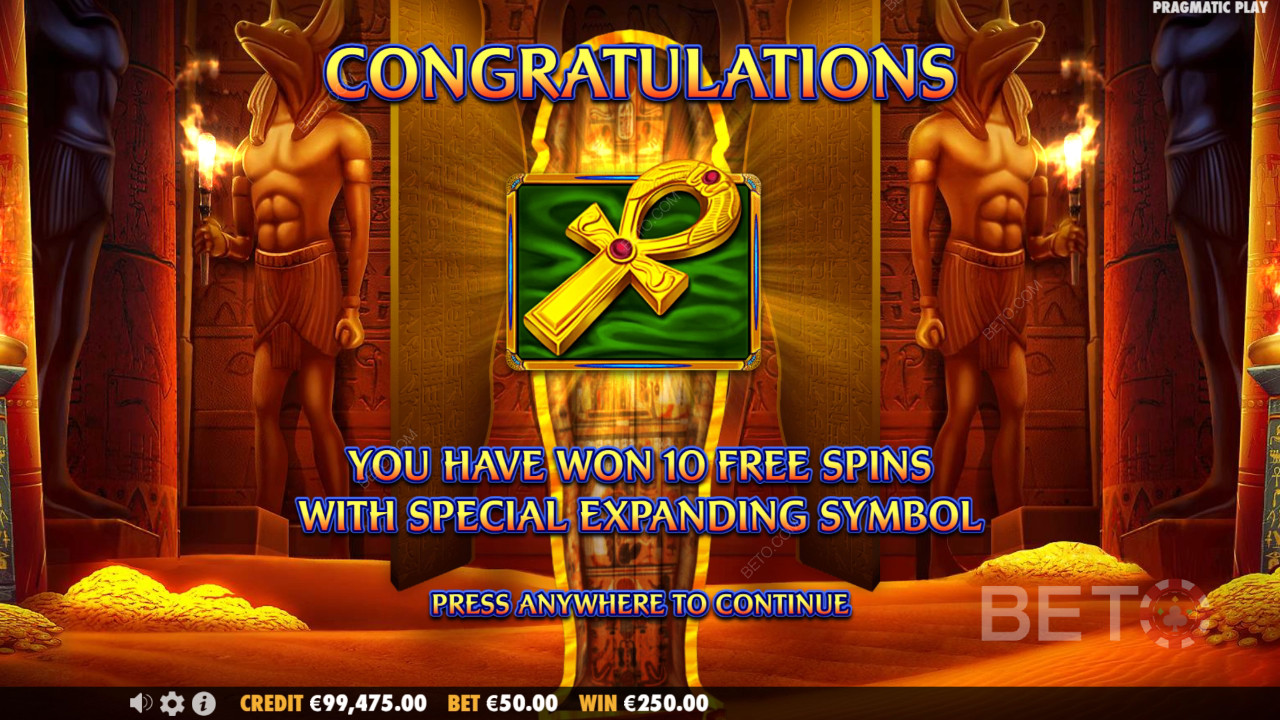 Vinn 5 000 gånger din insats i den klassiska spelautomaten Ancient Egypt Online!