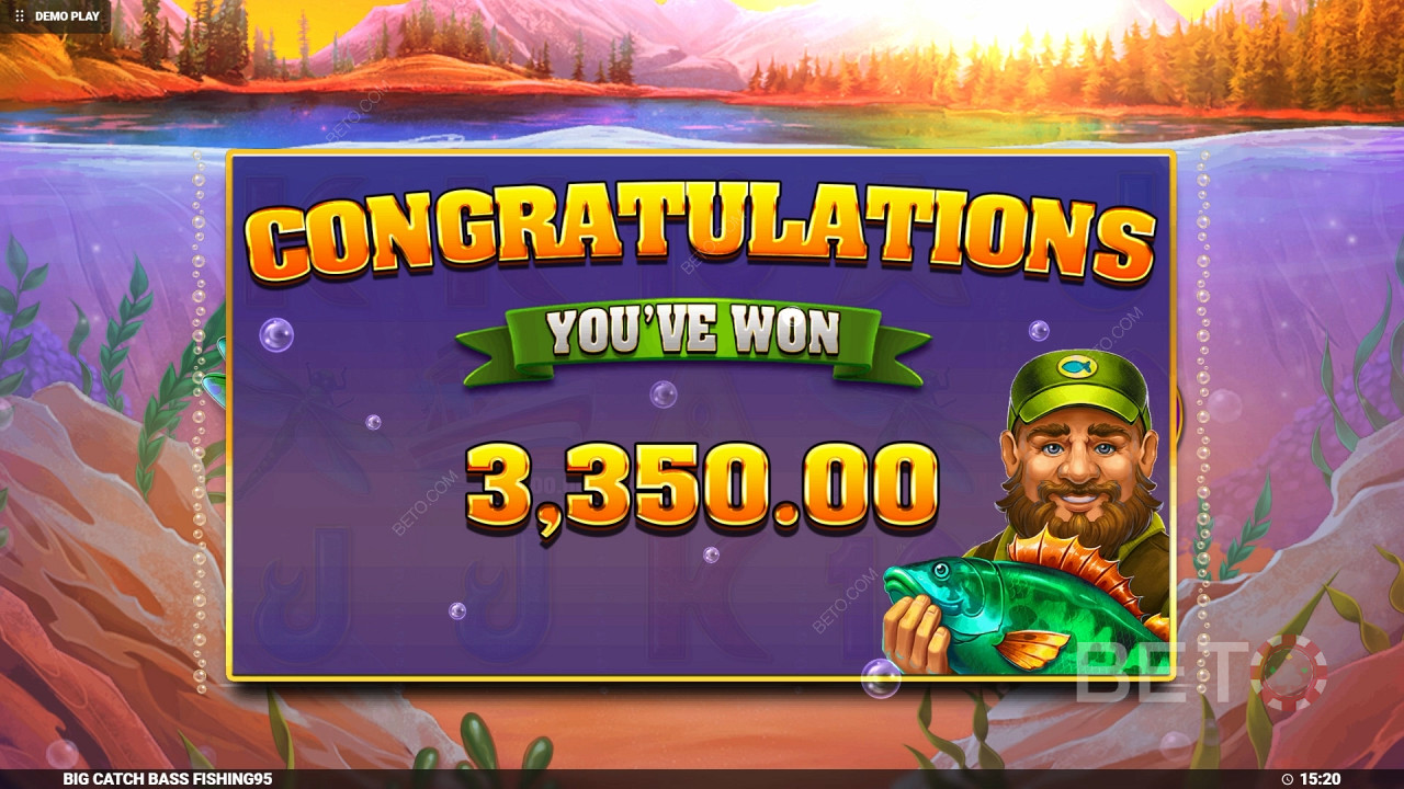 Vinn 4 000 gånger din insats i Big Catch Bass Fishing Slot Online!