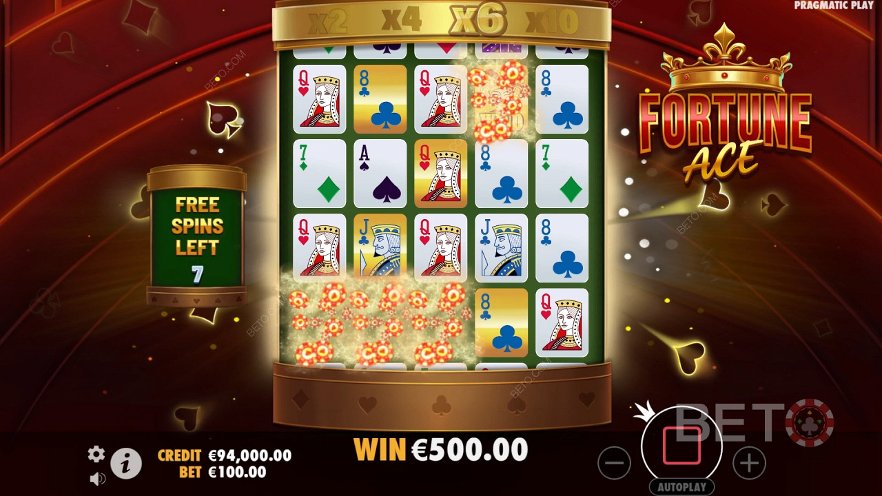 Vinn 5 000 gånger din insats i Fortune Ace Slot Online!