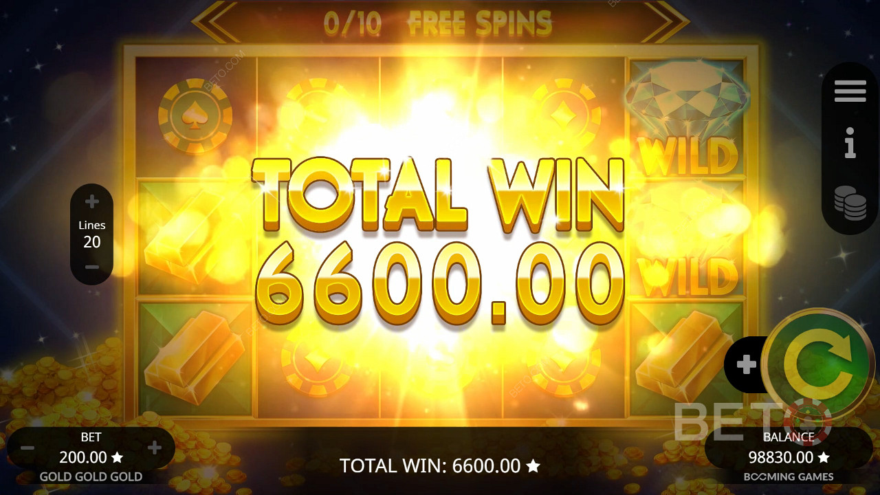 Vinn 2 000 gånger din insats i Gold Gold Gold Slot Online!