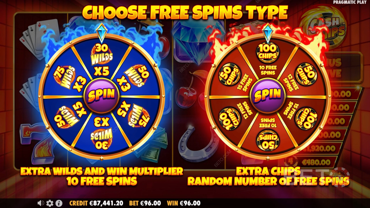 Bonusfunktioner förklarade i Cash Chips av Pragmatic Play