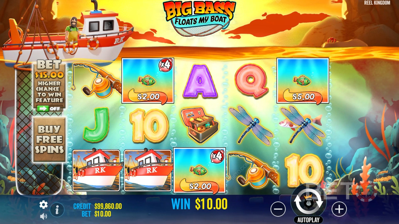 Vinn 5 000 gånger din insats i Big Bass Floats My Boat Online Slot!