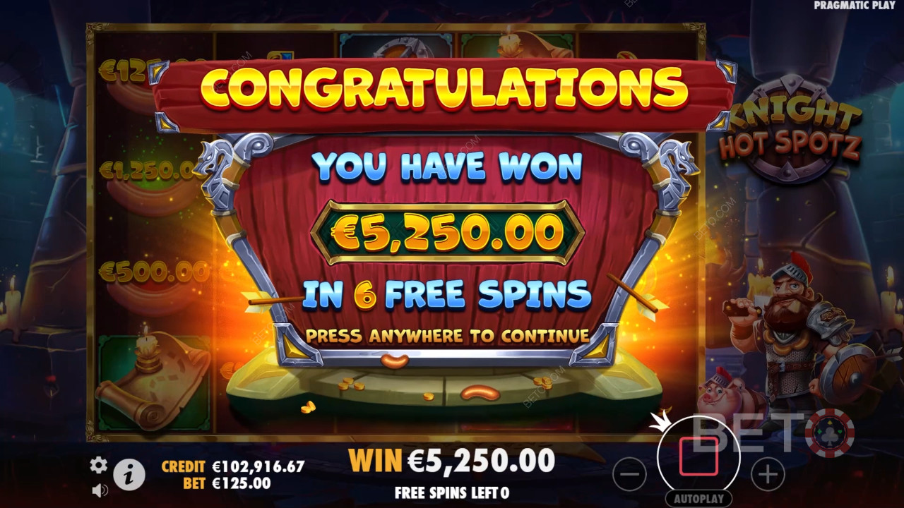 Vinn 2 000 gånger din insats i Knight Hot Spotz Online Slot!