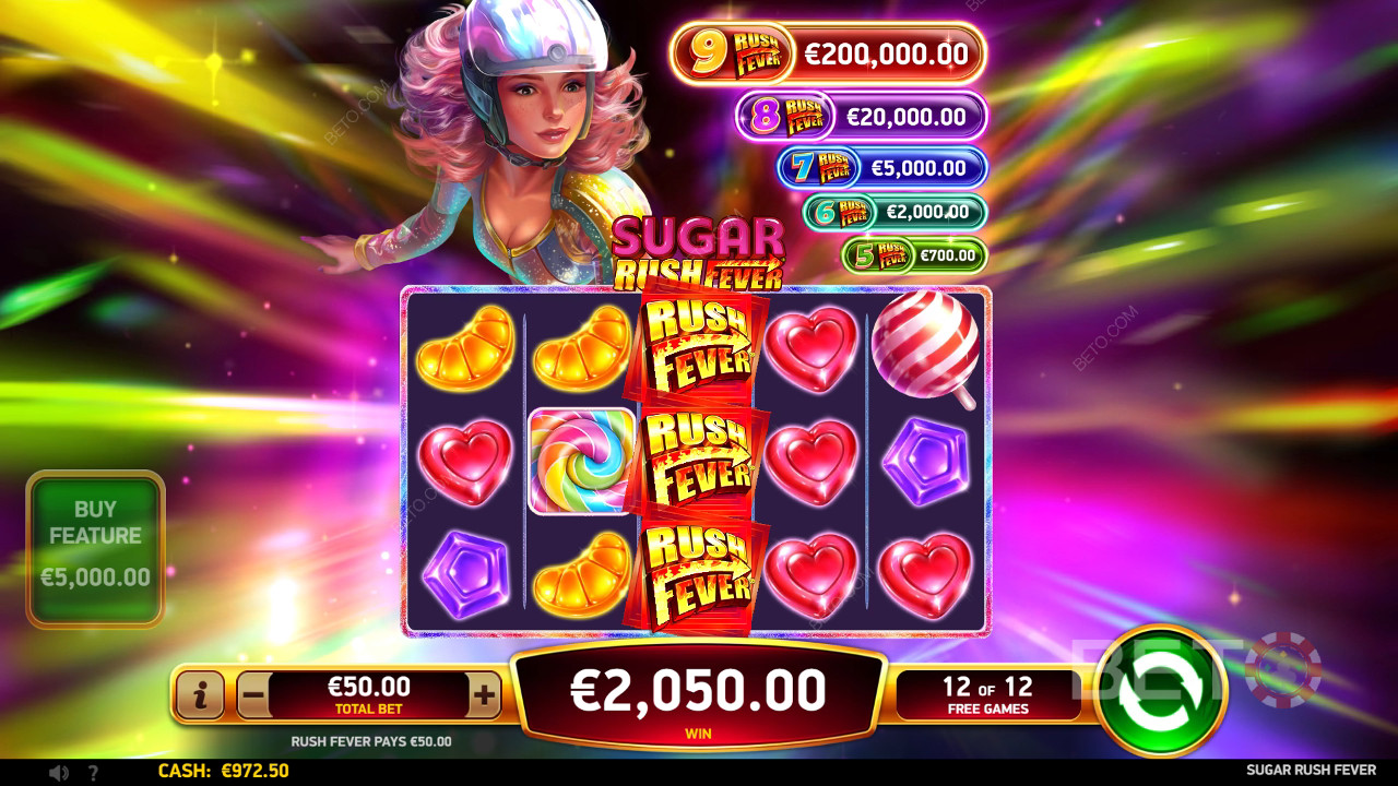Bonusfunktioner förklaras i Sugar Rush Fever av RubyPlay