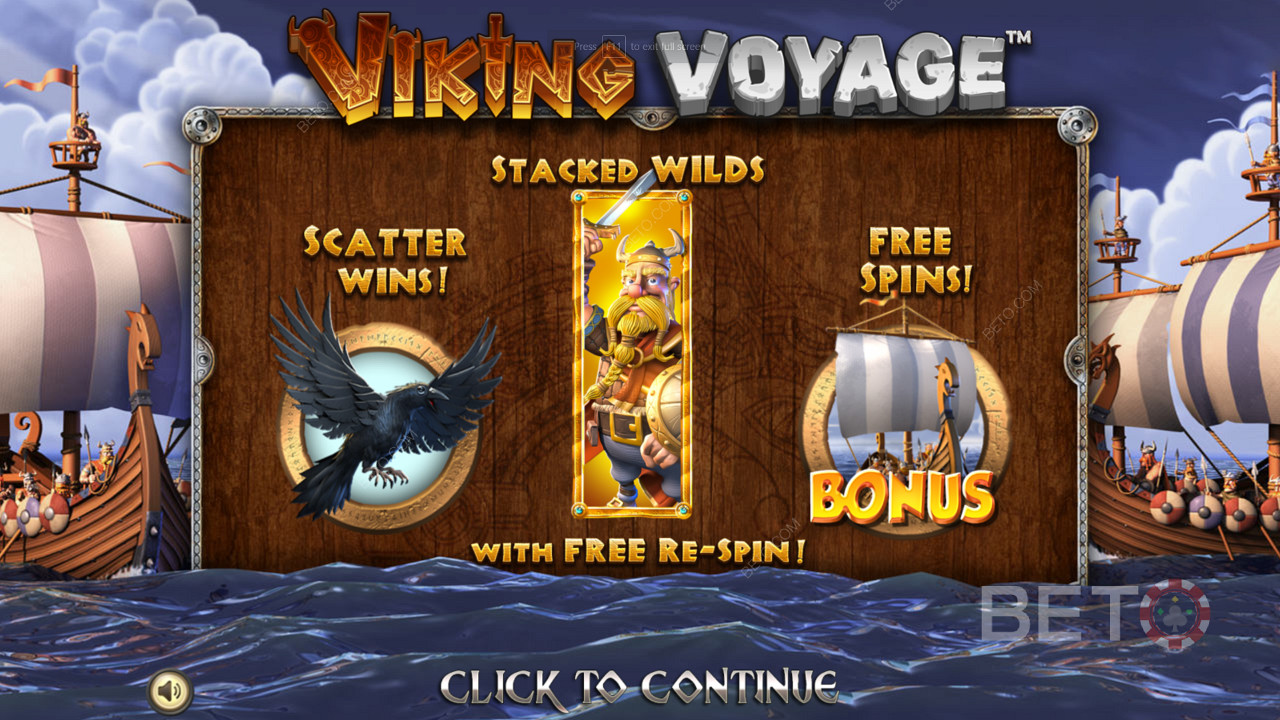 Njut av flera kraftfulla bonusfunktioner och free spins i Viking Voyage slot.