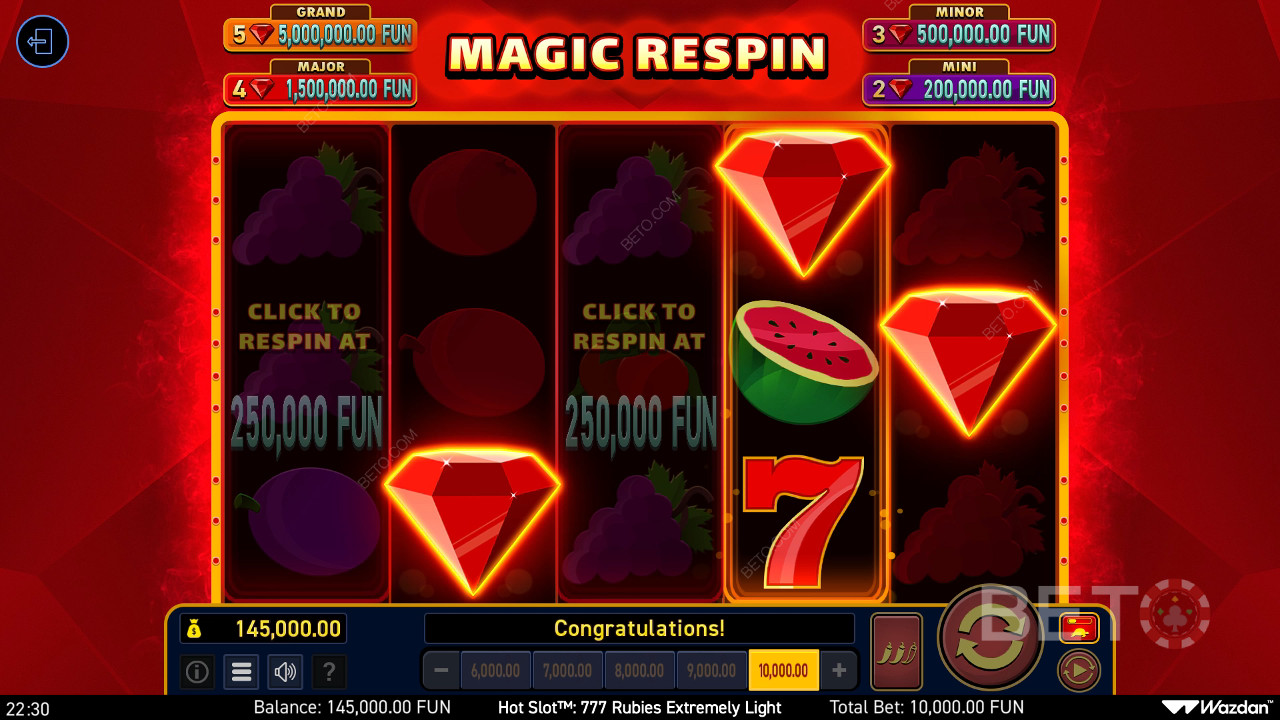 Het spelautomat: 777 Rubies Extremely Light Review av BETO Slots