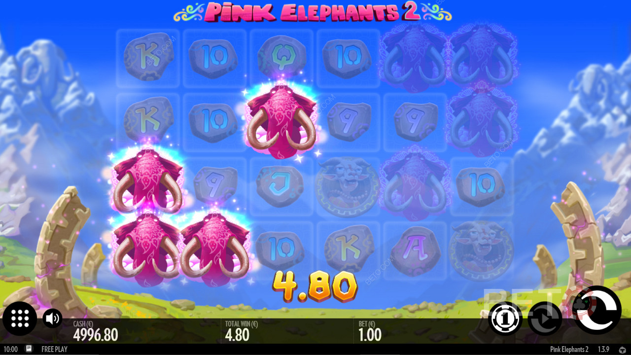 Den berömda rosa elefanten ser fantastisk ut