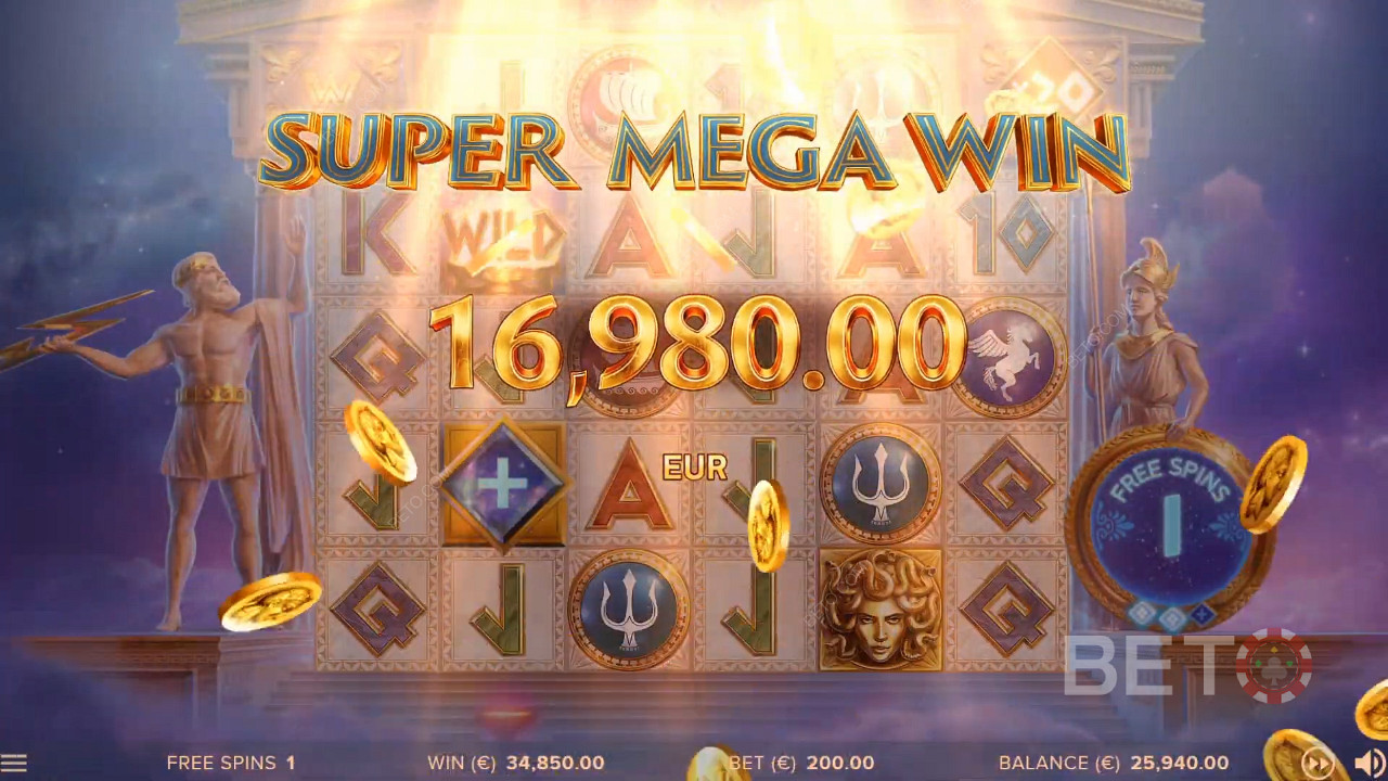 Super Mega Win i Parthenon: Quest for Immortality: spelautomat