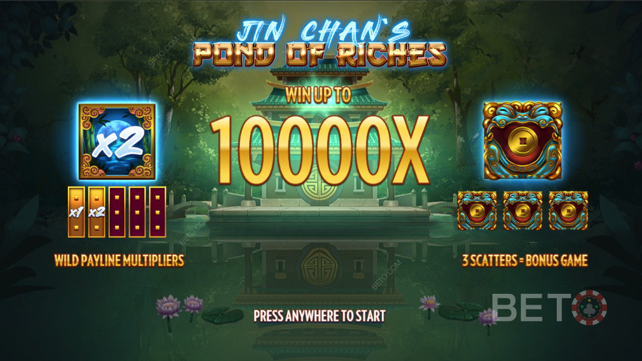 Med hjälp av galna bonusfunktioner kan du spela för en chans att vinna upp till 10 000 gånger insatsen.