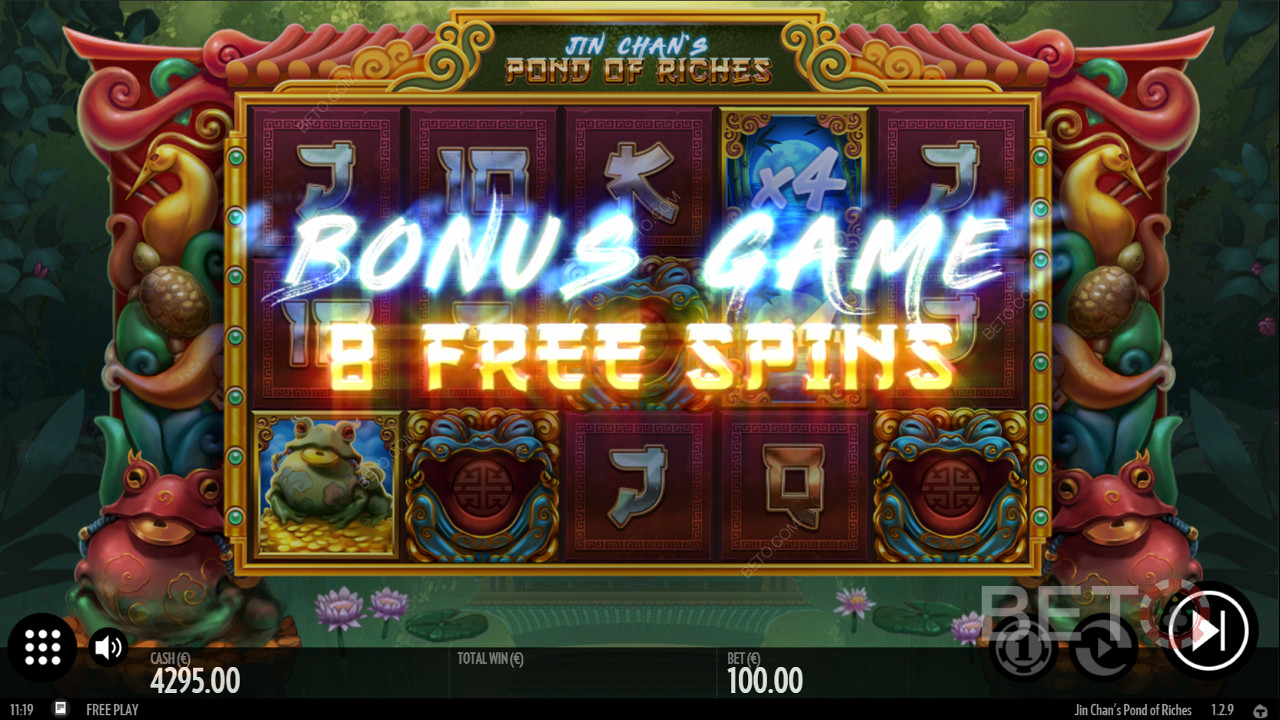 Få upp till 16 bonus free spins under Bonus Game-funktionen.