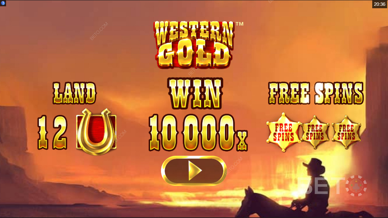 Introskärm i Western Gold
