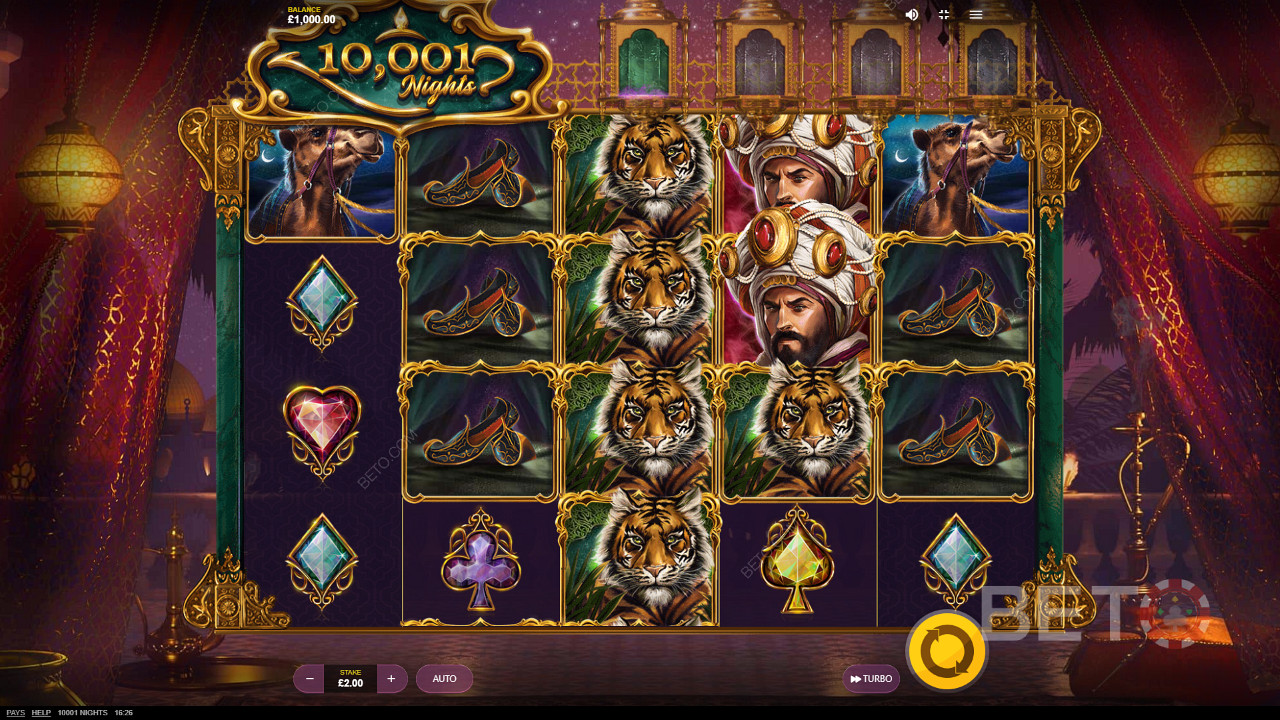 10001 Nights från Red Tiger Gaming - Res till den magiska arabiska öknen på jakt efter rikedomar.