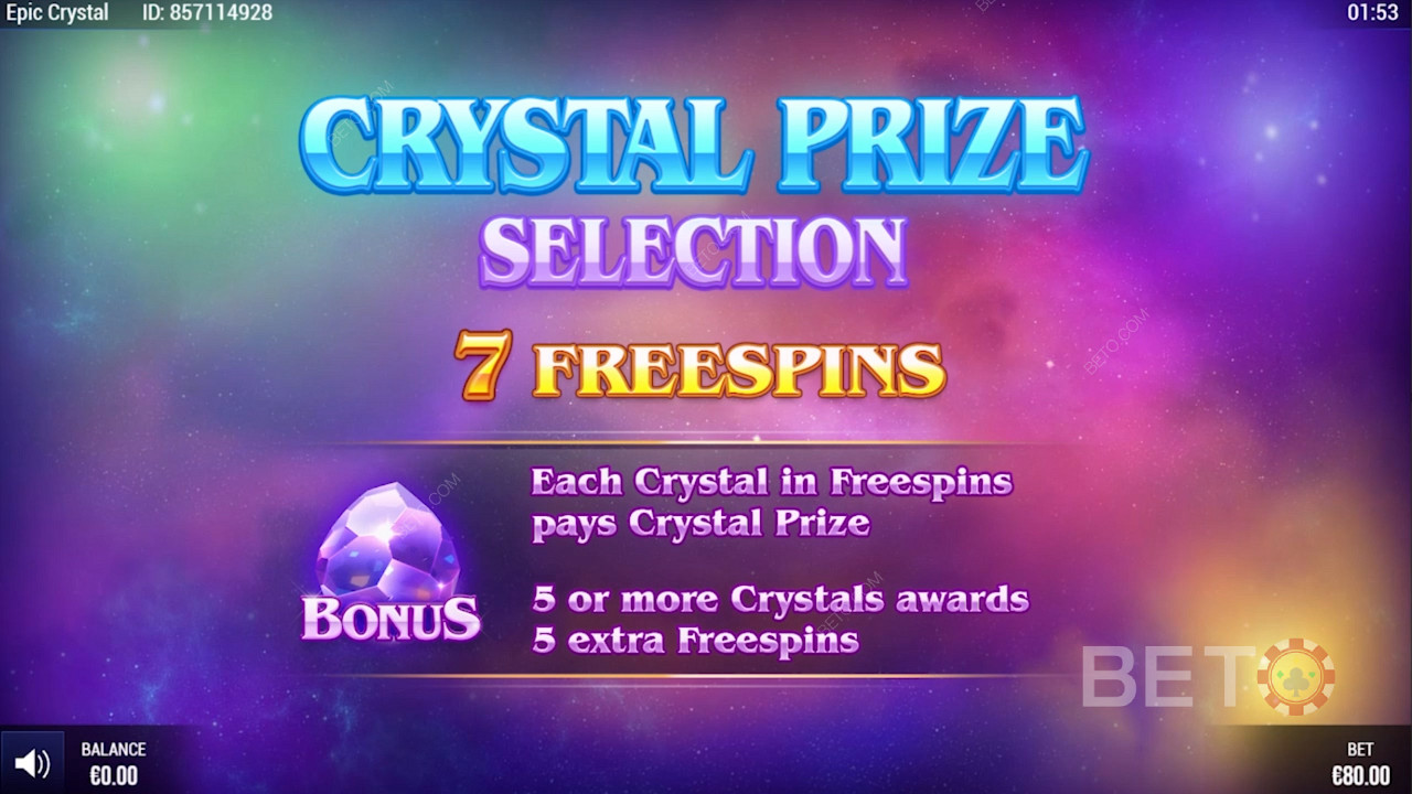 Speciella free spins i Epic Crystal