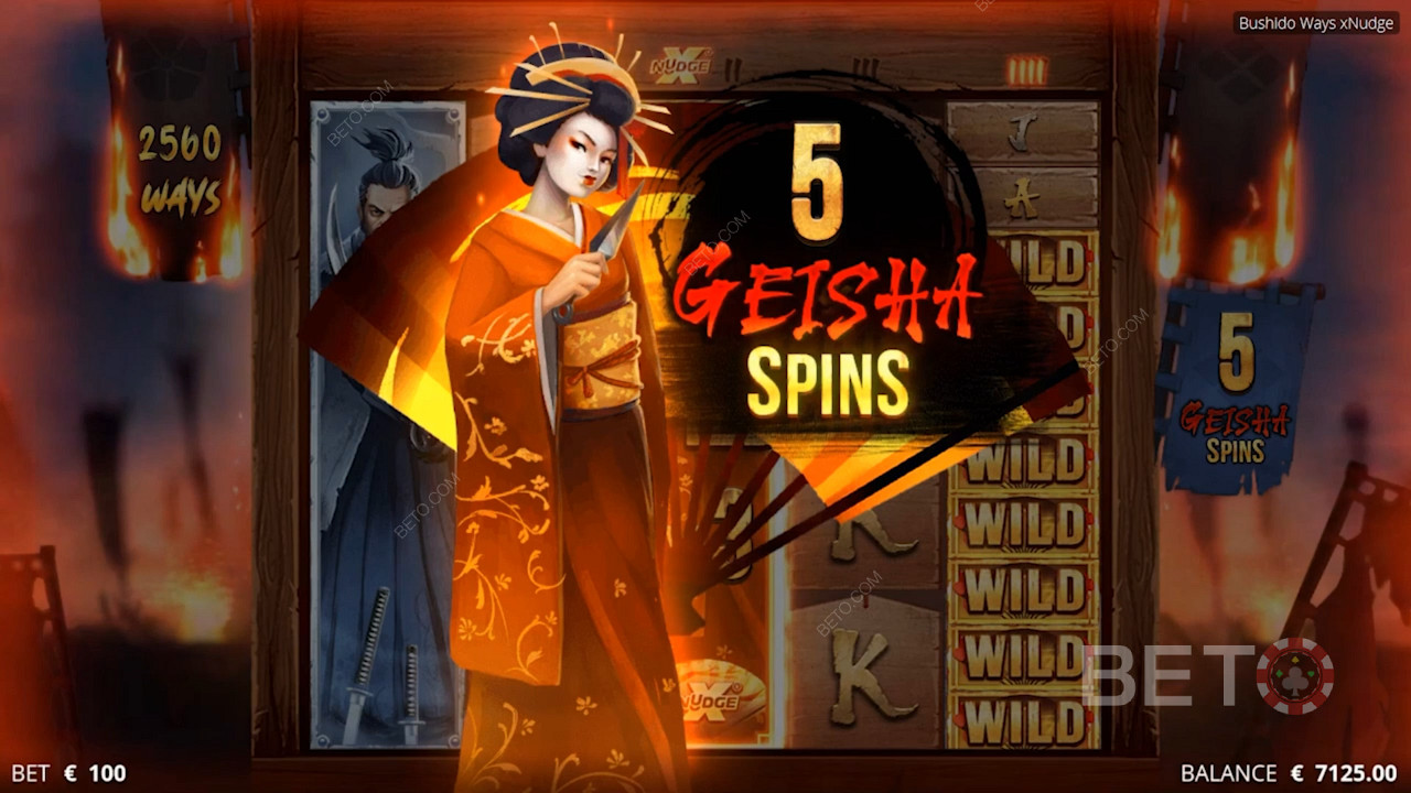 Det finns upp till 12 288 sätt att vinna och Geisha Wild hjälper dig att öka dina multiplikatorer.