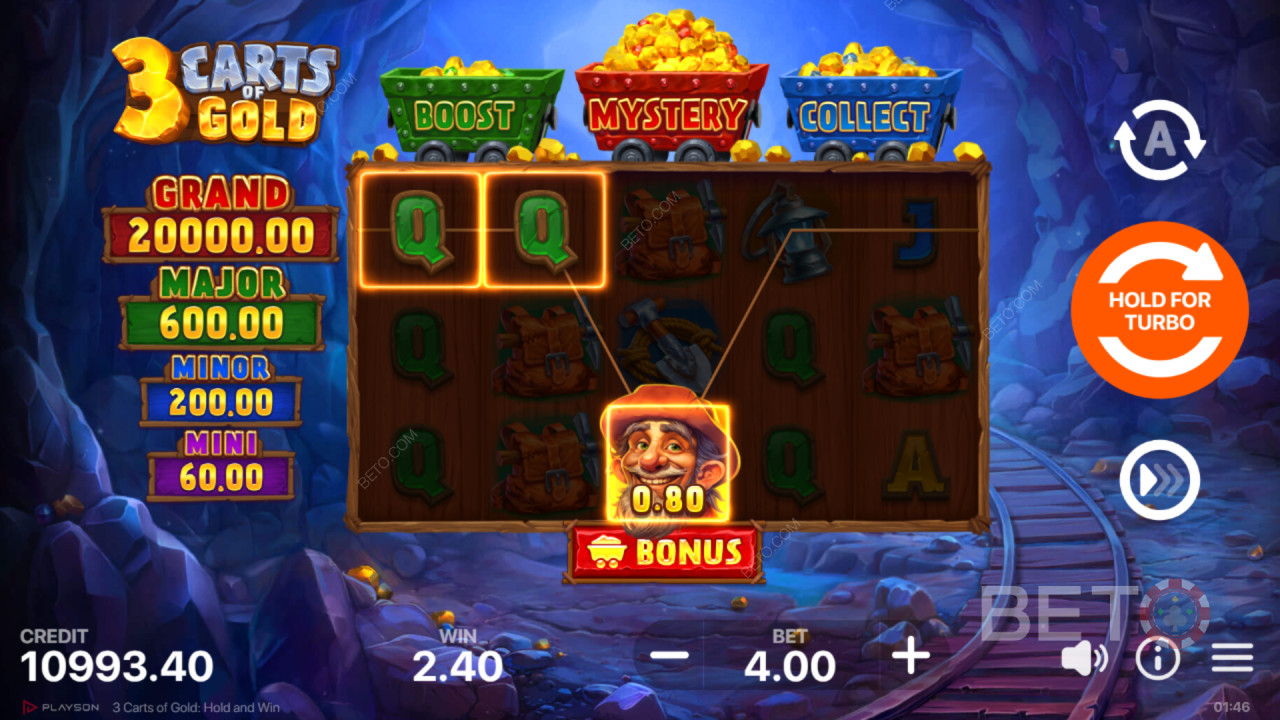 Utlåtande för 3 Carts of Gold: Hold and Win Slot Online