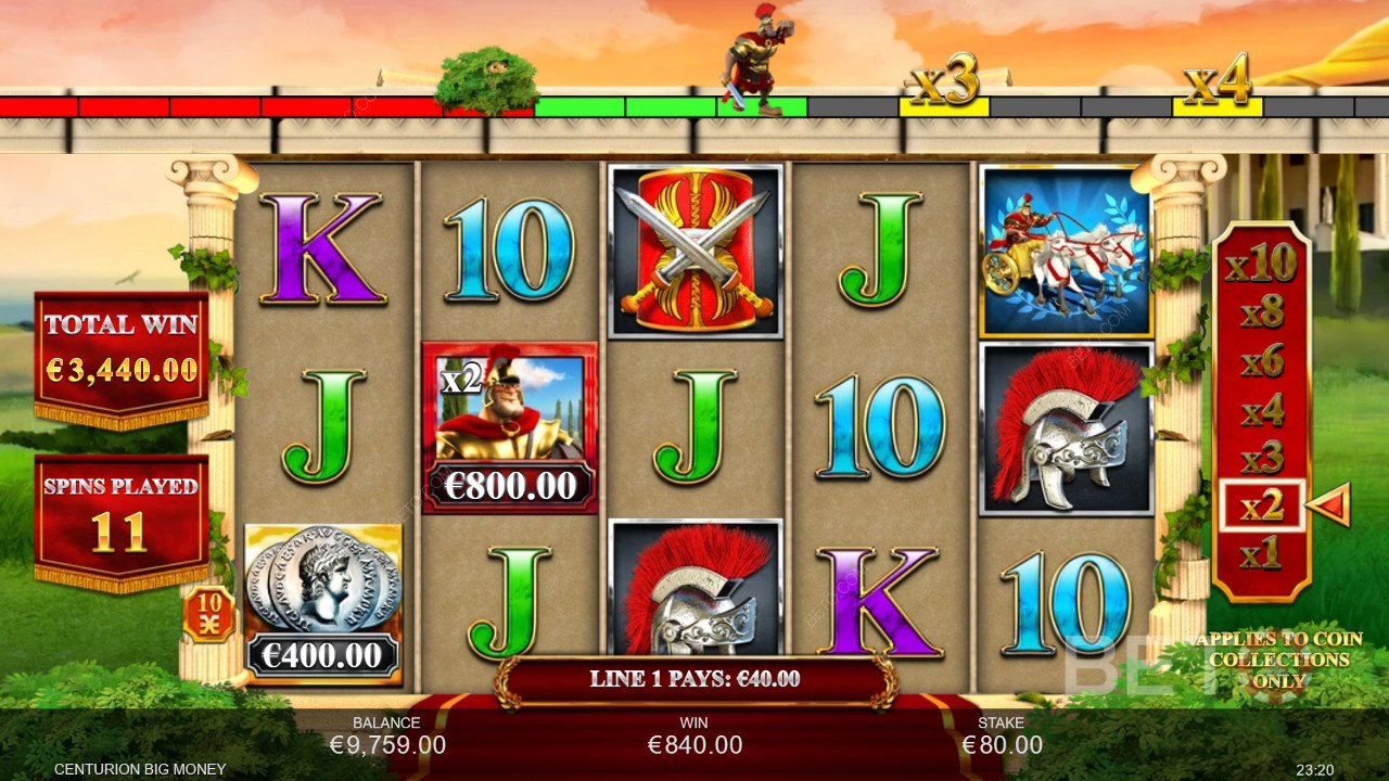 Vinn 2 500 gånger din insats i Centurion Big Money Slot!