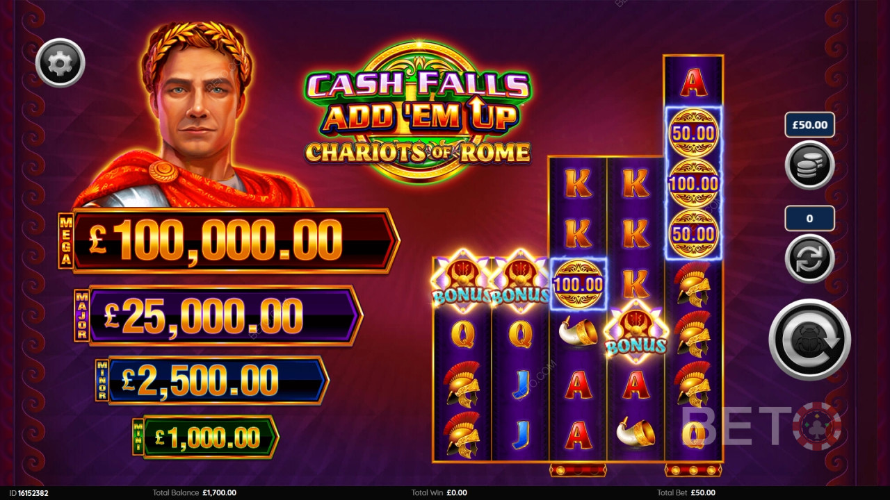 Cash Falls: Add 'Em Up Chariots of Rome Spela Gratis