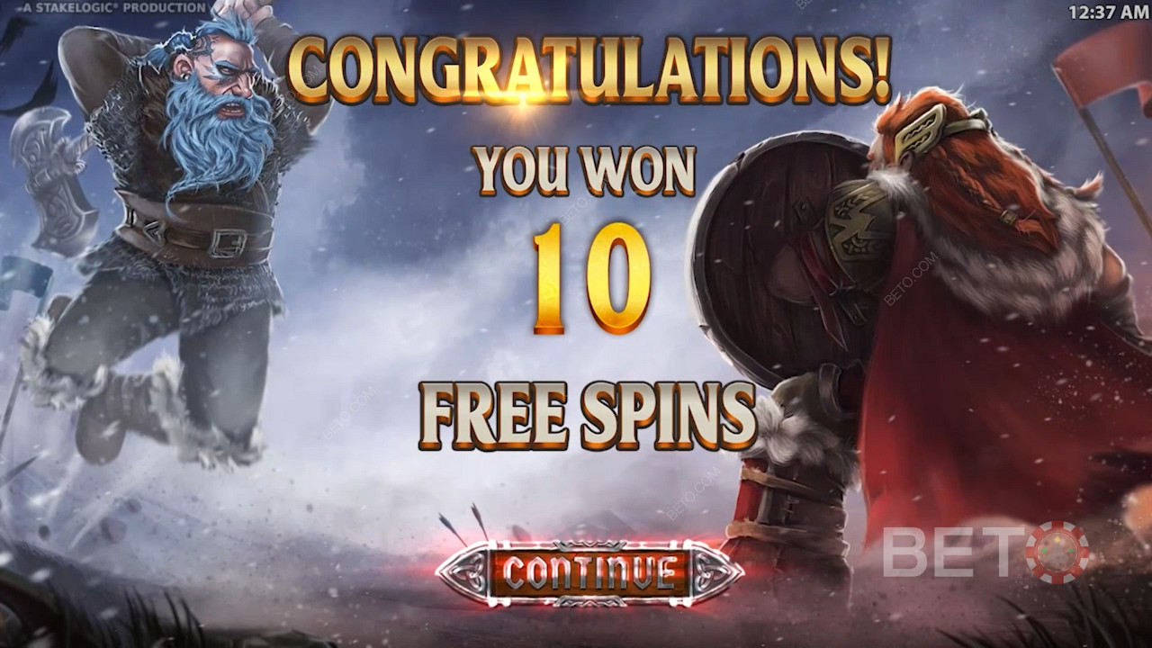 När du aktiverar Free Spins-funktionen får du 10 bonus free spins.