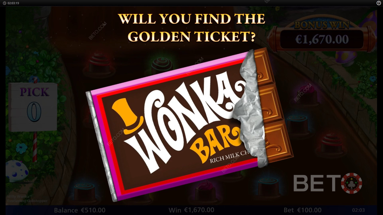 Utlåtande för Willy Wonka Everlasting Gobstopper slot online