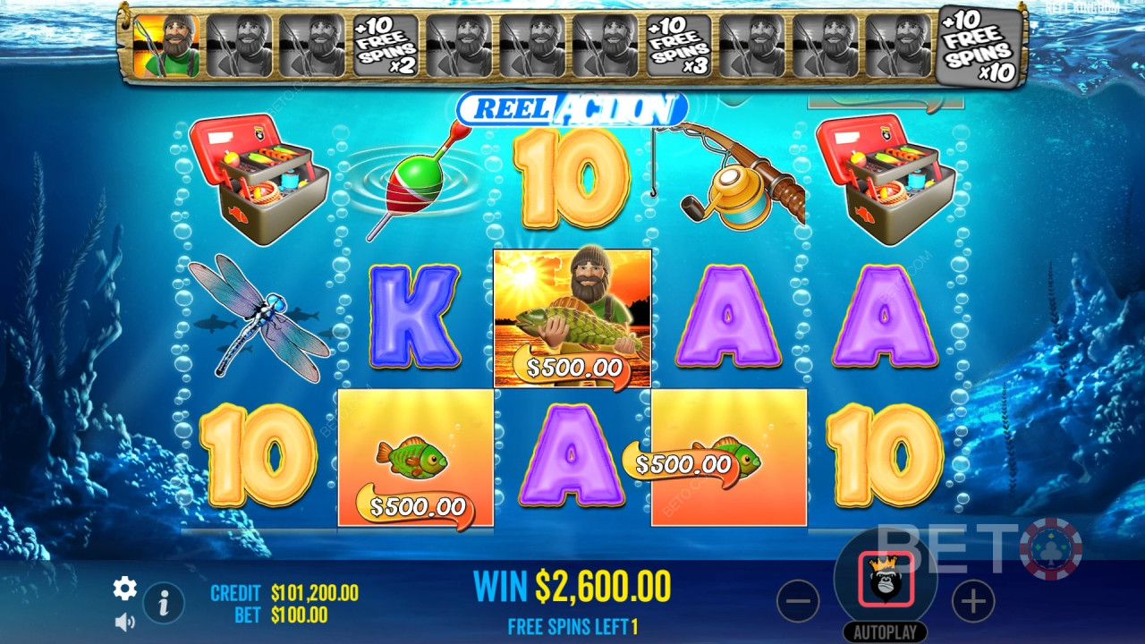 Bonusfunktioner förklaras i Big Bass Bonanza Reel Action av Reel Kingdom