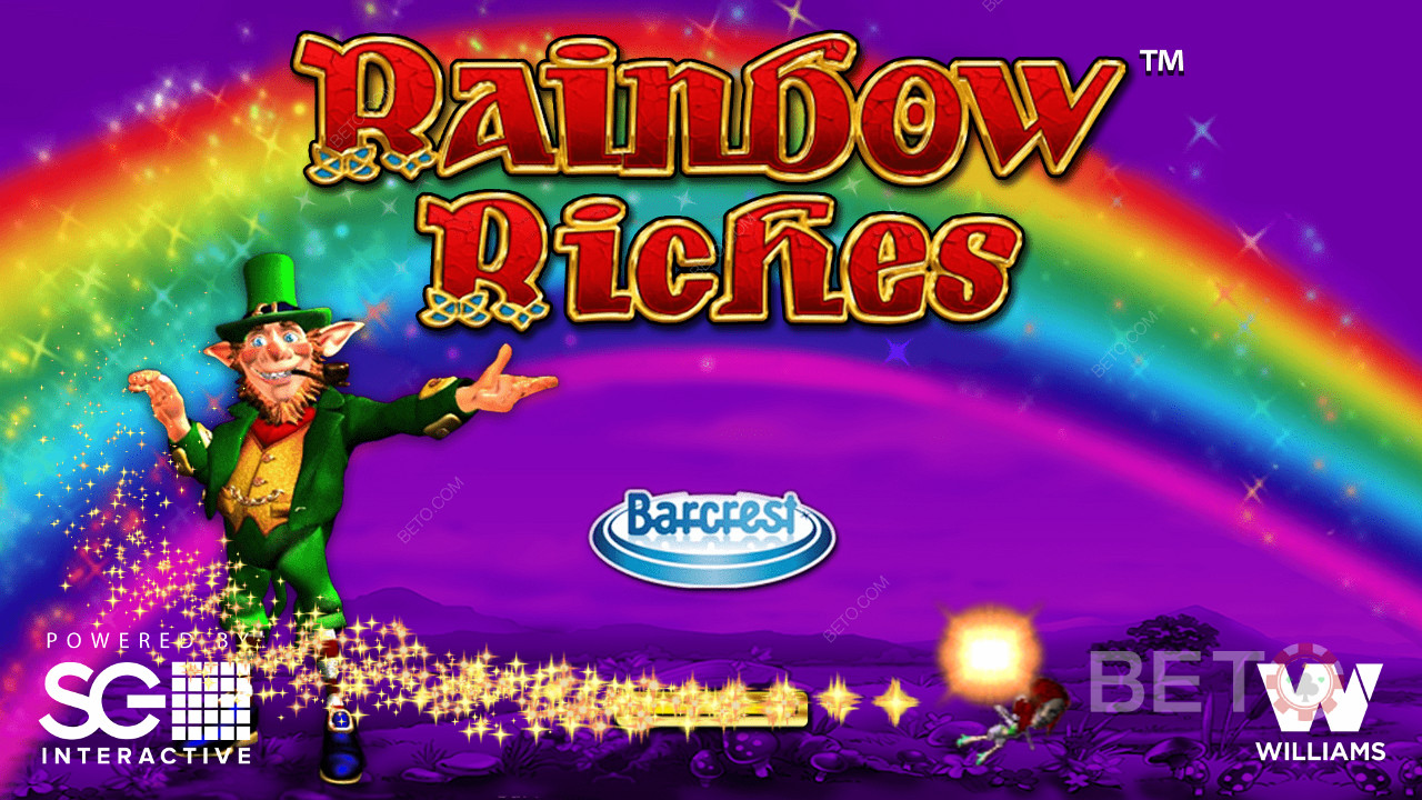 Öppningsskärm för Rainbow Riches online slot