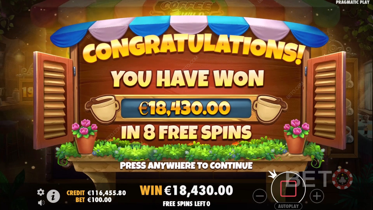 Vinn 4 000 gånger din insats i Coffee Wild Online Slot!