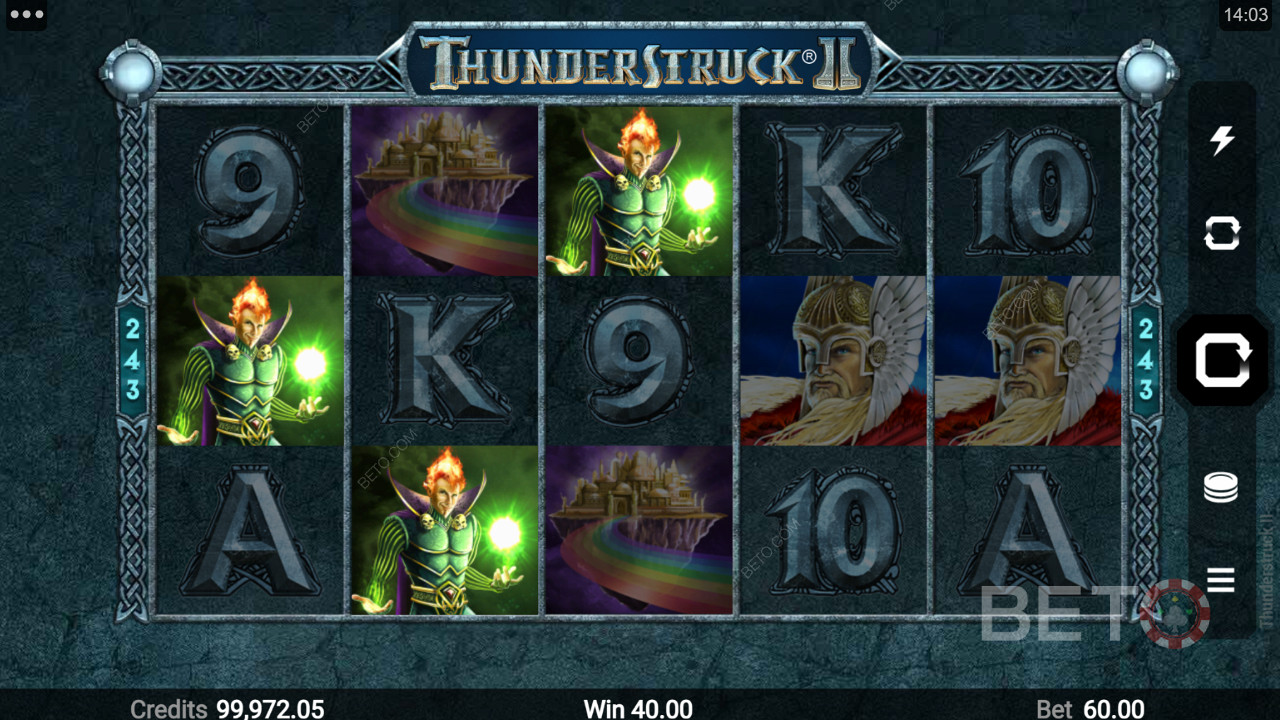 Högbetalande bildsymboler i Thunderstruck II