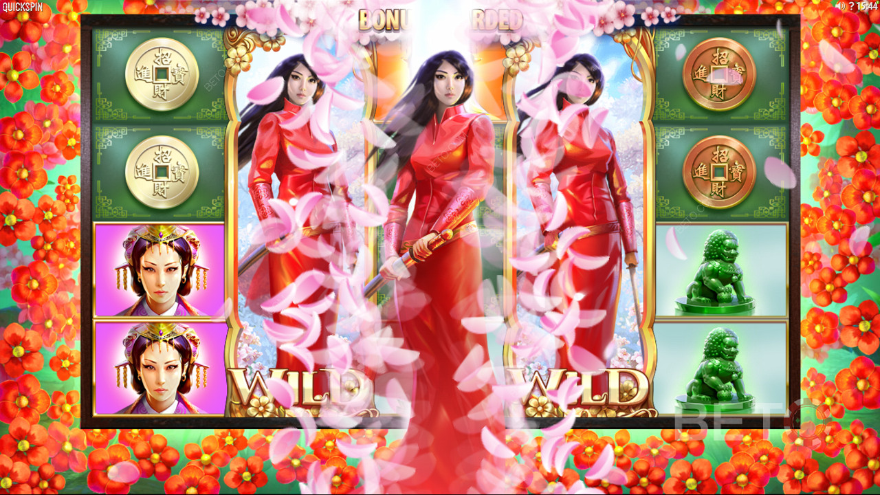 Quickspin med Sakura Fortune - Följ den vackra japanska prinsessan i hennes strävan att bekämpa de onda kejsarna.
