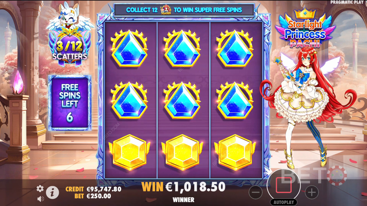Bonusfunktioner förklaras i Starlight Princess Pachi av Pragmatic Play