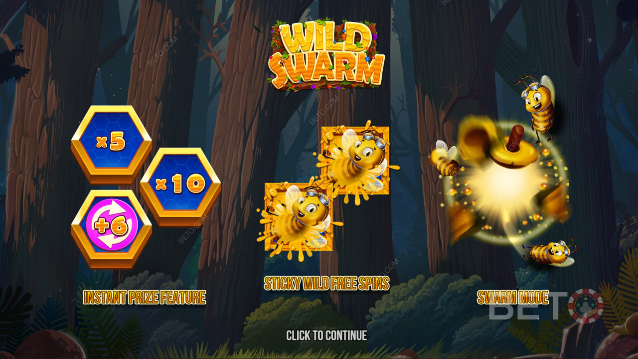 Njut av kraftfulla bonusfunktioner i Wild Swarm online slot