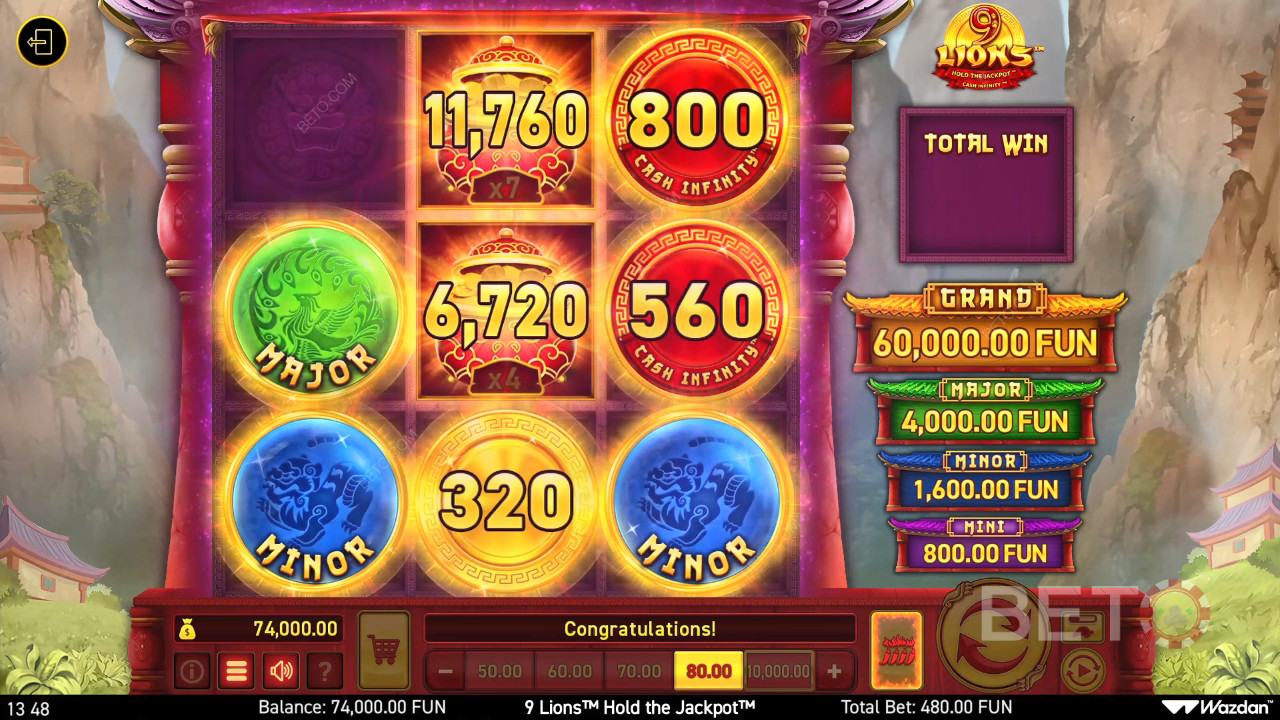 9 Lions håller jackpotten Granskning av BETO Slots