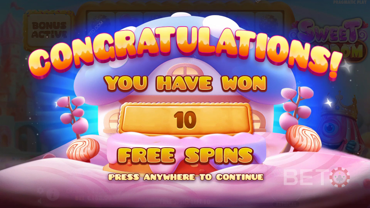 Vinn 10 000 gånger din insats i Sweet Kingdom Online Slot!