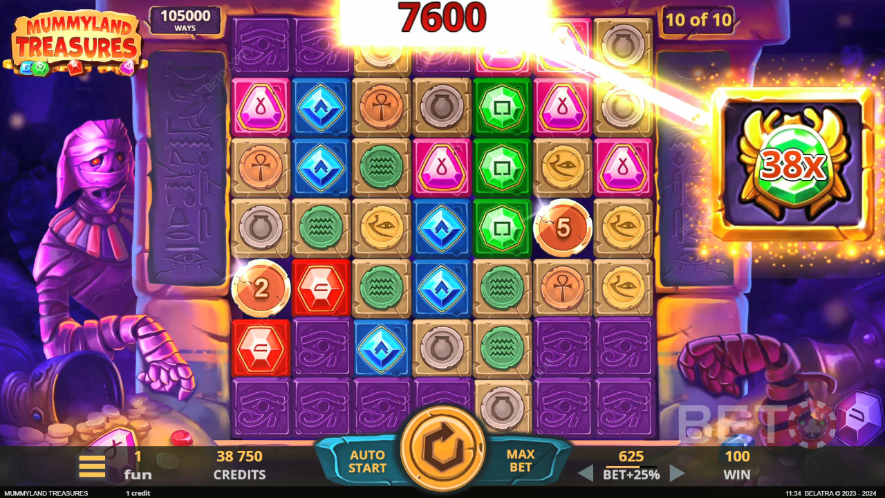 Vinn 25 000 gånger din insats i Mummyland Treasures Video Slot!