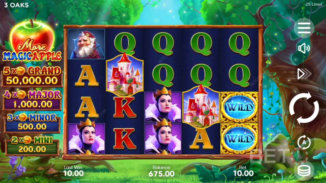 Bonusfunktioner förklaras i More Magic Apple av 3 Oaks Gaming