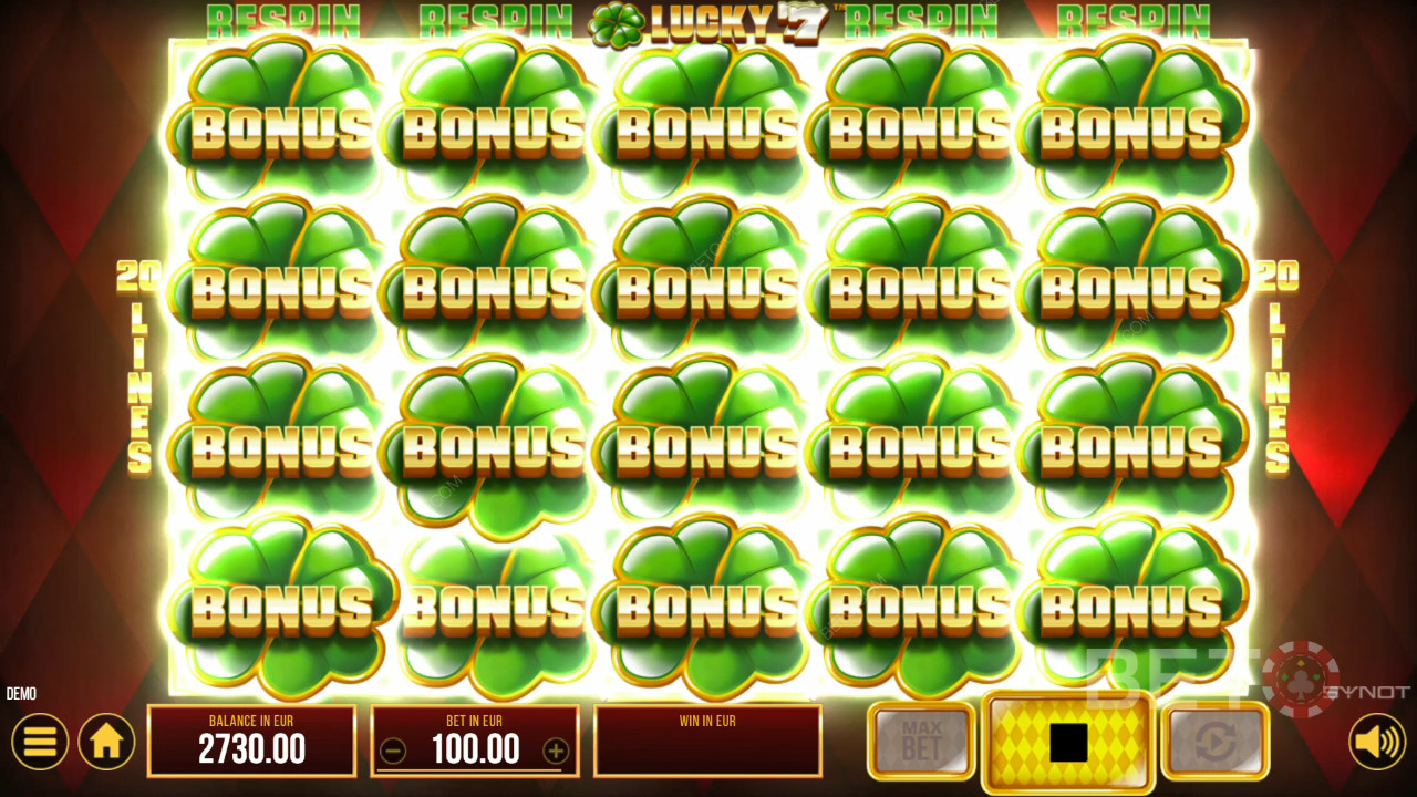 Bonusfunktioner förklaras i Lucky 77 av SYNOT Games