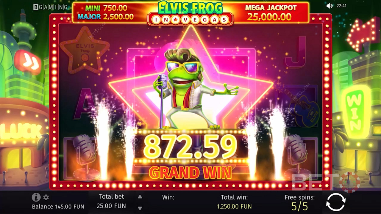 Vinn stora belopp på Elvis Frog i Vegas