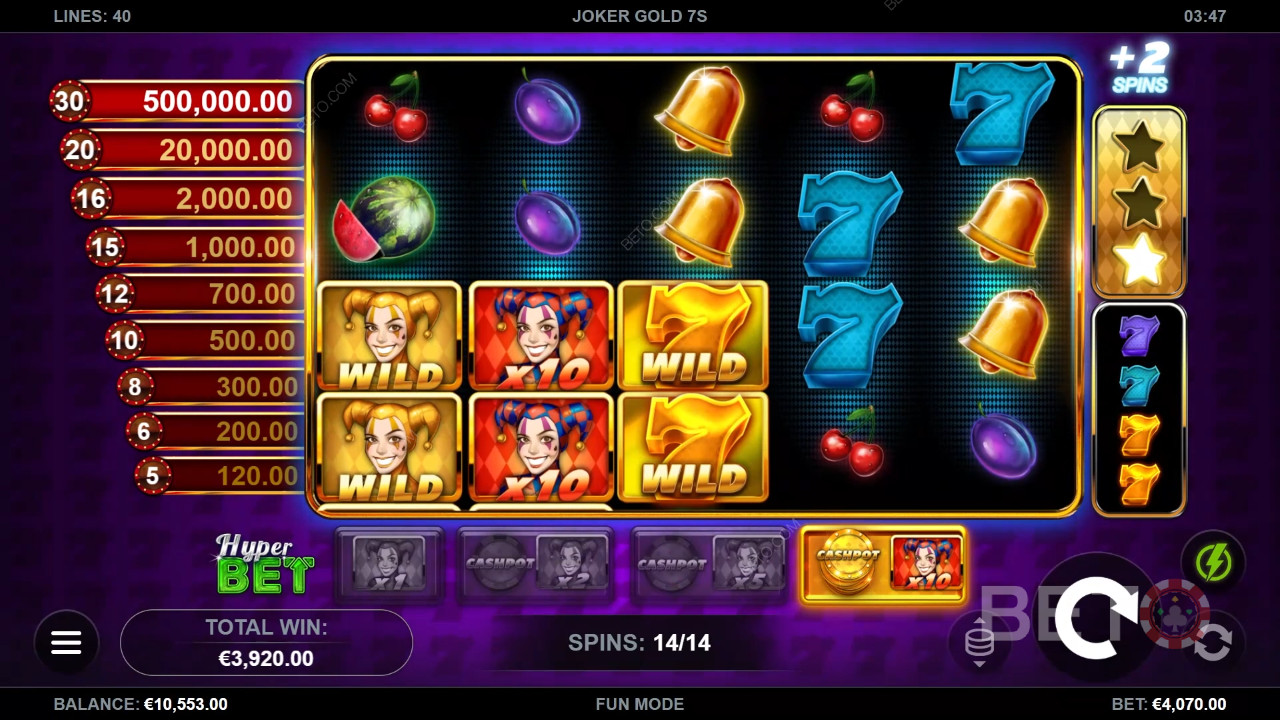 Vinn 50 000 gånger din insats i spelautomaten Joker Gold 7s!