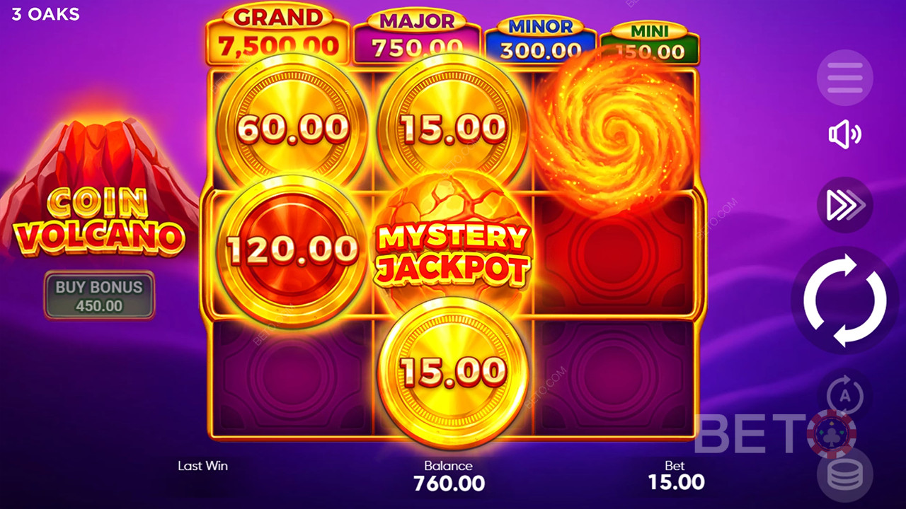 Vinn 2 551 gånger din insats i Coin Volcano Online Slot!