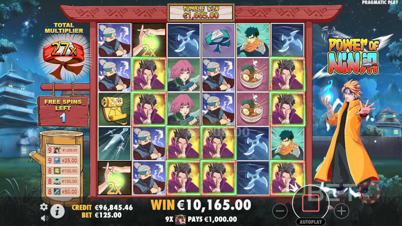 Bonusfunktioner förklaras i Power of Ninja av Pragmatic Play