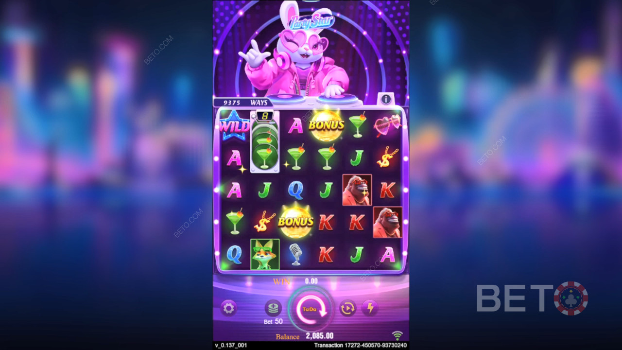 Vinn 50000 Din insats i Party Star Slot Machine!