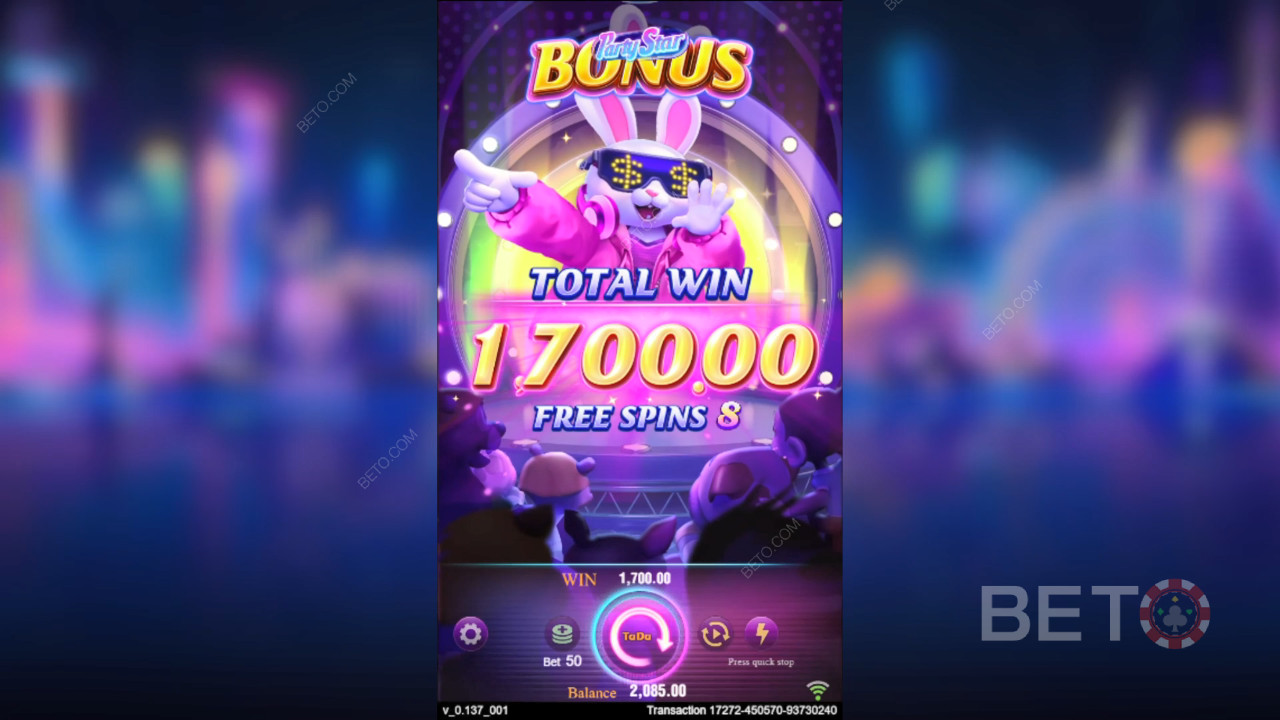 Bonusfunktioner förklaras i Party Star av TaDa Gaming