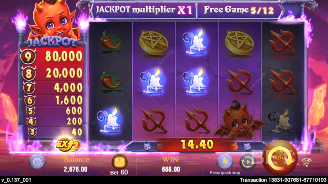 Vinn 10 000 gånger din insats i Devil Fire Online Slot!
