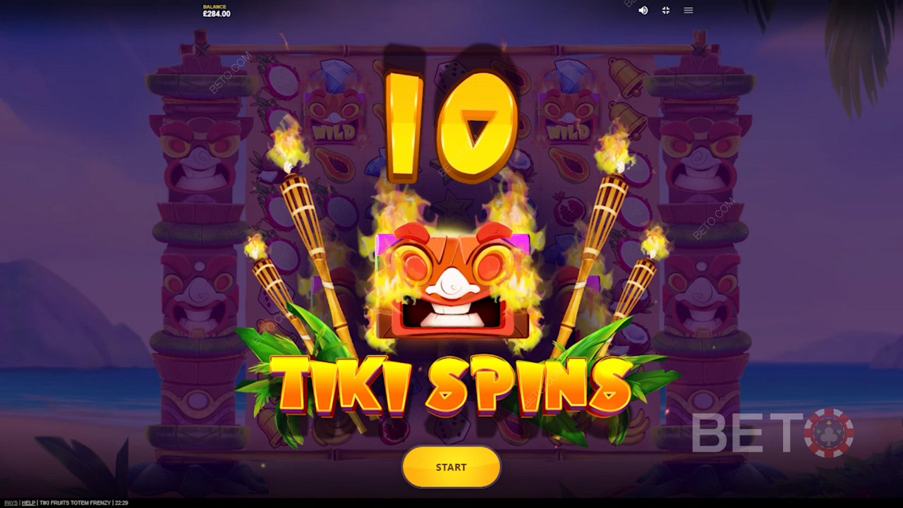 Njut av 10 till 15 Free Spins i Tiki Fruits Totem Frenzy slot
