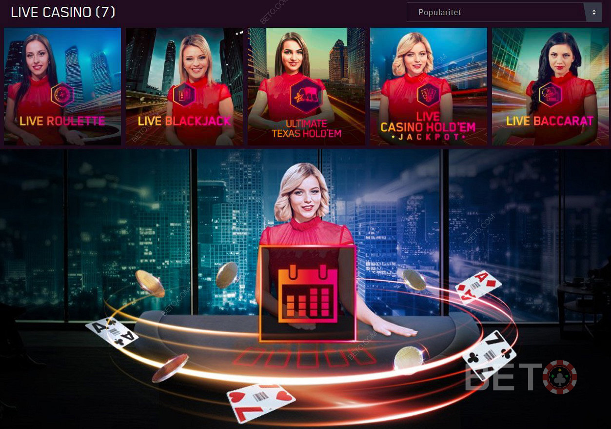 Spela live dealer-spel på Maria Casino. Live-spel online är framtiden.