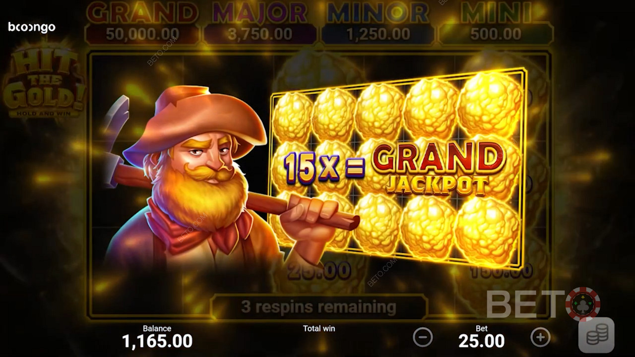 Spelare kan vinna 4 olika jackpottpriser under bonusspelet.