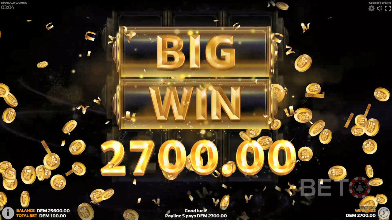 Vinn 999 gånger din insats i Code of Fortune Slot!