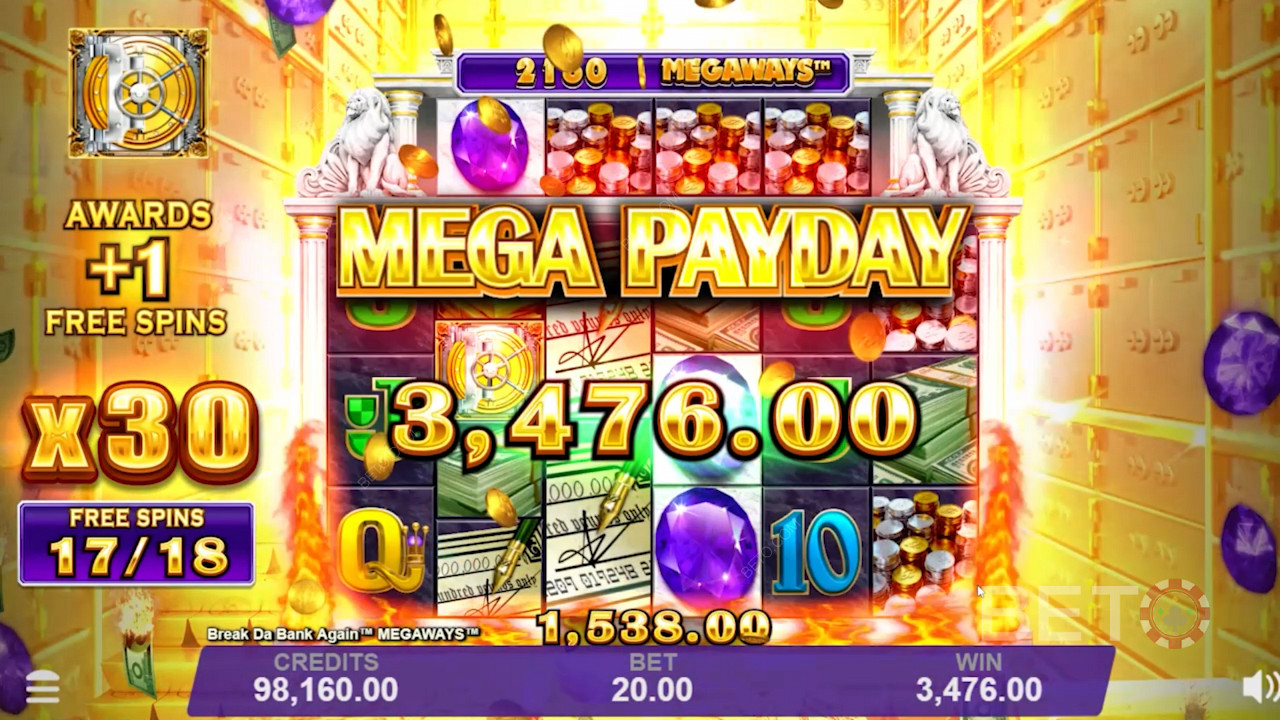 Den mycket generösa Mega Payday på Break Da Bank Again Megaways