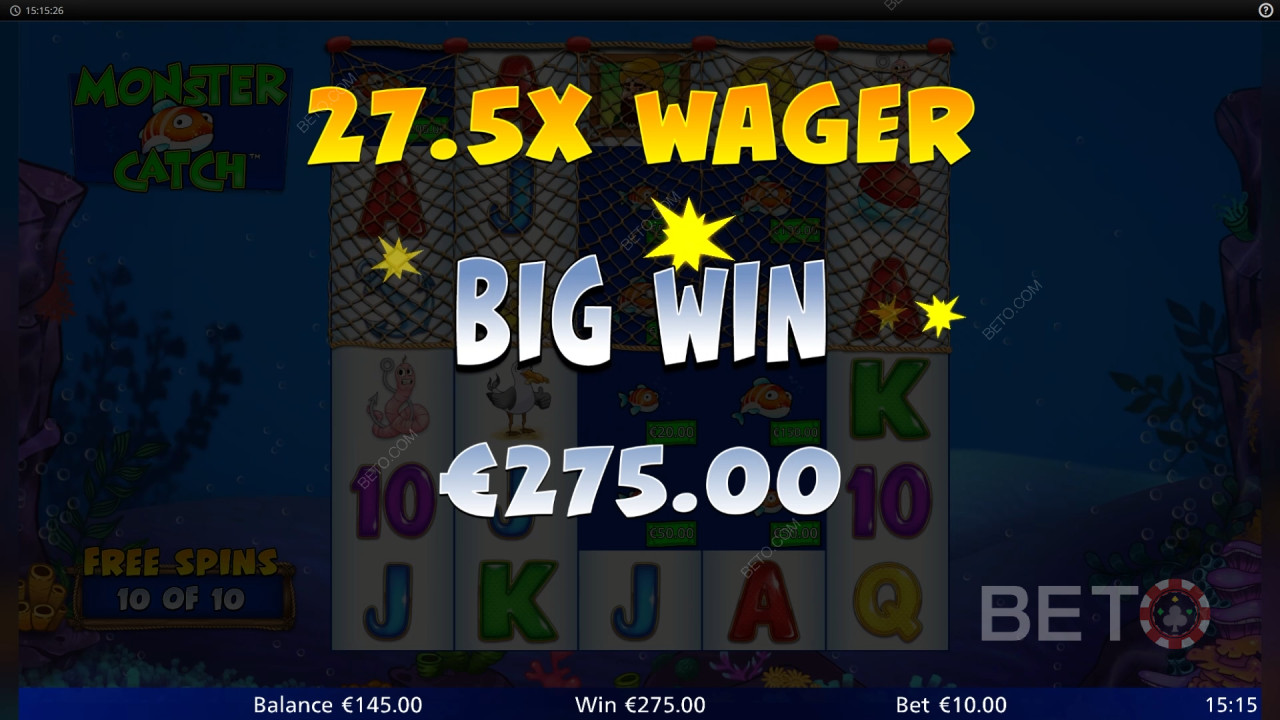 Vinn 736 gånger din insats i Monster Catch Slot!