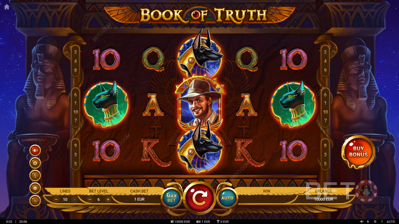 Book of Truth videoslot med två typer av gratissnurr med expanderande symboler