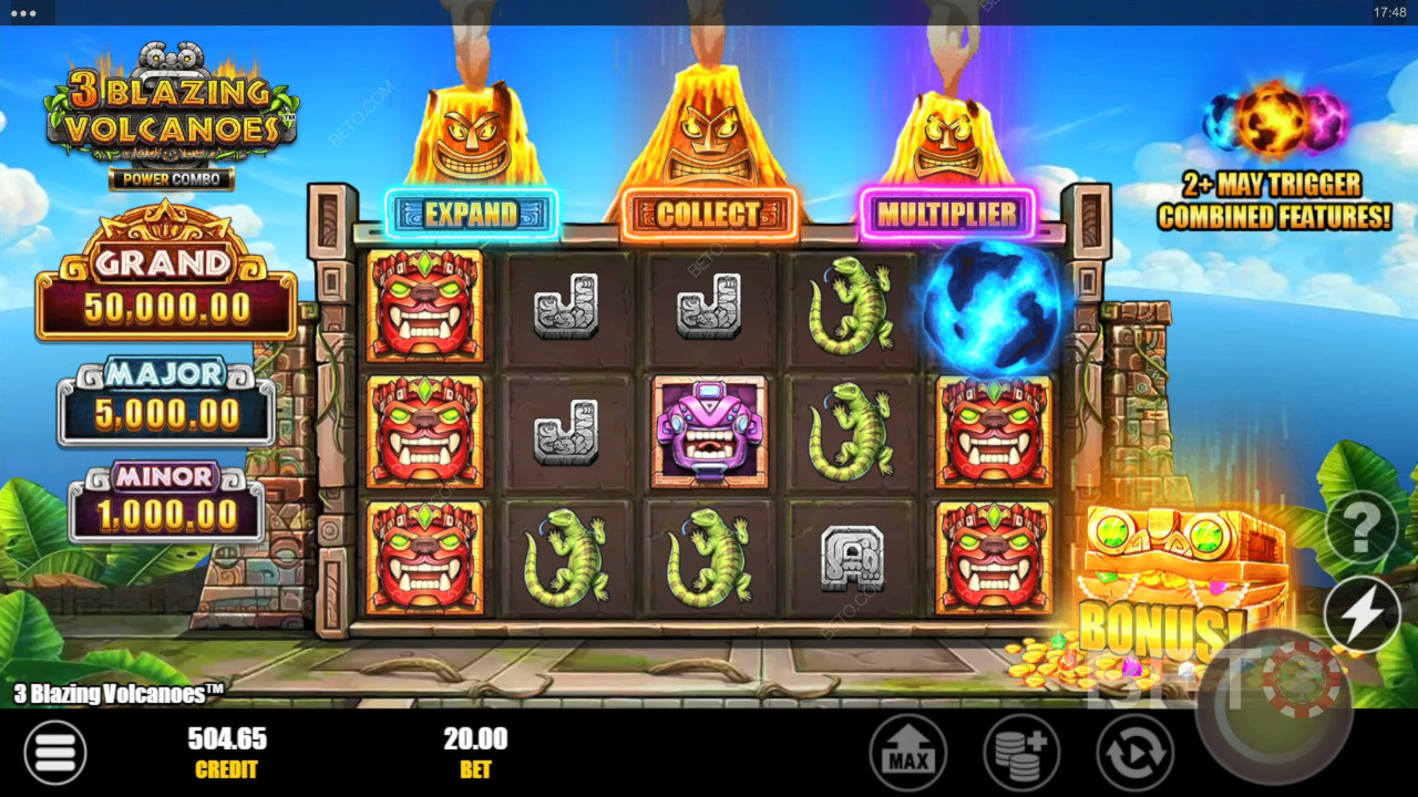 3 Blazing Volcanoes Power Combo Spela Gratis